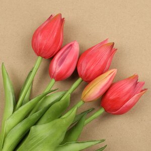 Силиконовые цветы Тюльпаны Parateo 5 шт, 26 см розовые EDG фото 2