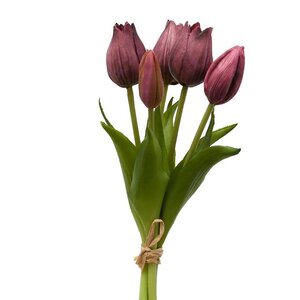 Силиконовые цветы Тюльпаны Parateo 5 шт, 26 см фиолетовые EDG фото 5