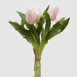 Силиконовые цветы Тюльпаны Piccola Ragazza 5 шт, 28 см нежно-розовые EDG фото 5