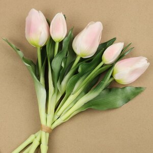 Силиконовые цветы Тюльпаны Piccola Ragazza 5 шт, 28 см нежно-розовые EDG фото 1