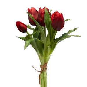 Силиконовые цветы Тюльпаны Piccola Ragazza 5 шт, 28 см темно-красные EDG фото 4