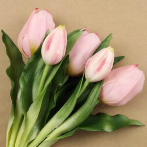 Силиконовые цветы Тюльпаны Piccola Ragazza 5 шт, 28 см светло-розовые EDG фото 2