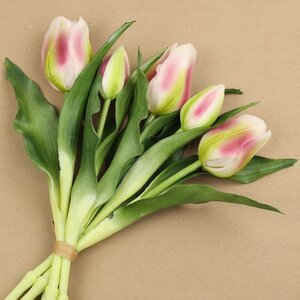 Силиконовые цветы Тюльпаны Piccola Ragazza 5 шт, 28 см розовые EDG фото 1