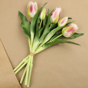Силиконовые цветы Тюльпаны Piccola Ragazza 5 шт, 28 см розовые EDG фото 6