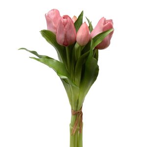 Силиконовые цветы Тюльпаны Piccola Ragazza 5 шт, 28 см бледно-розовые EDG фото 4