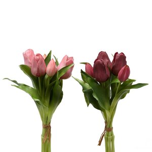 Силиконовые цветы Тюльпаны Piccola Ragazza 5 шт, 28 см бордовые EDG фото 8