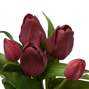 Силиконовые цветы Тюльпаны Piccola Ragazza 5 шт, 28 см бордовые EDG фото 7