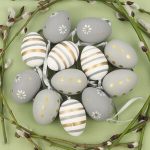Пасхальные подвески Яйца - Romantic Easter 4 см, 12 шт Breitner фото 1