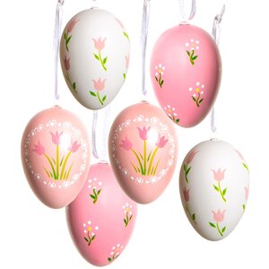 Пасхальные подвески Яйца - Flower Pink 6 см, 6 шт Breitner фото 7