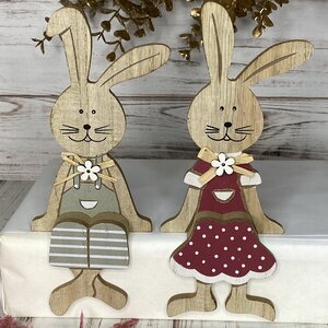 Набор пасхальных фигурок на полку Rabbits Happiness 20 см, 2 шт (Breitner, Германия). Артикул: 22-2941-набор