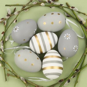 Пасхальные подвески Яйца - Romantic Easter 6 см, 6 шт Breitner фото 1