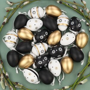 Пасхальные подвески Яйца - Glamorous Easter 4 см, 24 шт