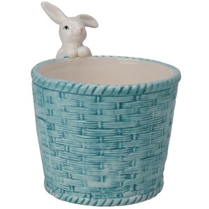 Декоративное кашпо Крошка Кролик 14*11 см голубое Koopman фото 7