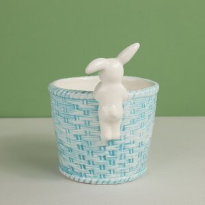 Декоративное кашпо Крошка Кролик 14*11 см голубое Koopman фото 6