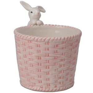 Декоративное кашпо Крошка Кролик 14*11 см розовое (Koopman, Нидерланды). Артикул: 252980080-2