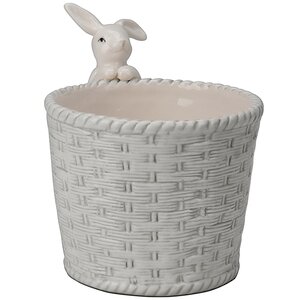 Декоративное кашпо Крошка Кролик 14*11 см серое (Koopman, Нидерланды). Артикул: 252980080-3