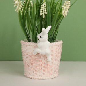 Декоративное кашпо Крошка Кролик 14*11 см розовое Koopman фото 5