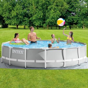 Каркасный бассейн 26724 Intex Prism Frame 457*107 см серый, картриджный фильтр, аксессуары INTEX фото 2
