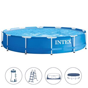 Каркасный бассейн Intex Metal Frame 457*84 см, картриджный фильтр, аксессуары INTEX фото 1