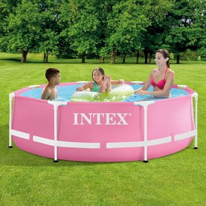 Каркасный бассейн 28290 Intex Metal Frame 244*76 см, розовый INTEX фото 1