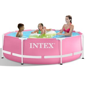 Каркасный бассейн 28292 Intex Metal Frame 244*76 см, розовый, фильтр-насос INTEX фото 6