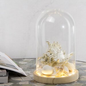 Стеклянный клош для декора Formentera с подсветкой 22 см, на батарейках (Ideas4Seasons, Нидерланды). Артикул: 29494