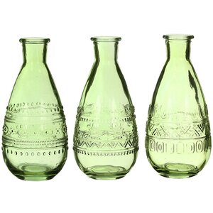 Набор стеклянных ваз Rome 16 см зеленый, 3 шт Ideas4Seasons фото 2