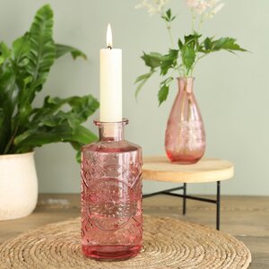 Стеклянная ваза-бутылка Berlin 21 см розовая Ideas4Seasons фото 2