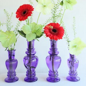 Стеклянная ваза-подсвечник Stefano 11 см фиолетовая, 2 шт Ideas4Seasons фото 2