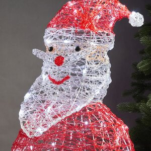 Светодиодный Санта Клаус - Волшебство Впереди! 90 см, 100 холодных белых LED ламп, IP44 Winter Deco фото 2