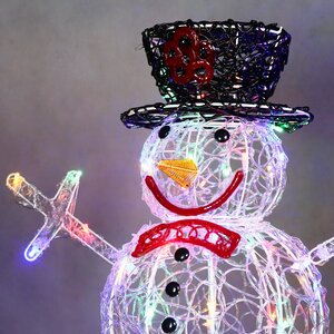 Светодиодный Снеговик Артуро - Magic Feat 75 см, 70 разноцветных LED ламп, IP44 Winter Deco фото 2