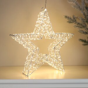 Cветодиодная звезда Эльвия 40 см, 800 теплых белых микро LED ламп, IP44 (Winter Deco, Россия). Артикул: 3060136