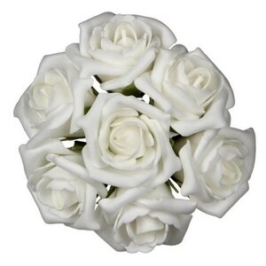 Искусственные розы для декора Lallita 18 см, 7 шт, белые Ideas4Seasons фото 2