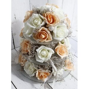 Искусственные розы для декора Lallita 18 см, 7 шт, кремовые Ideas4Seasons фото 3