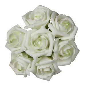 Искусственные розы для декора Lallita 18 см, 7 шт, кремовые с лаймовым Ideas4Seasons фото 2