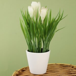 Искусственный цветок в горшке Bianche - Крокус 21 см (Koopman, Нидерланды). Артикул: 317005100-3