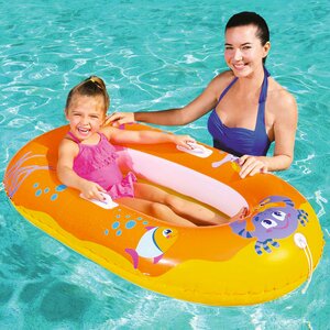 Детская надувная лодка Junior Raft - Крабики 119*79 см, оранжевая Bestway фото 1