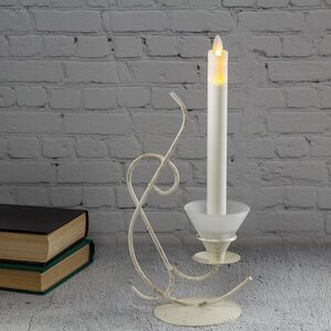 Винтажный подсвечник-канделябр Veneto White на 1 свечу, 28 см (Kaemingk, Нидерланды). Артикул: ID12392