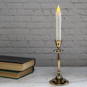 Подсвечник для одной свечи Castel del Monte 20 см, золотой (Kaemingk, Нидерланды). Артикул: ID69687