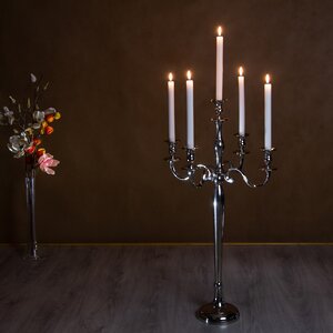 Подсвечник Виттория на 5 свечей, 45*80 см, серебро (Kaemingk, Нидерланды). Артикул: ID33738