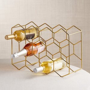 Подставка для вина на 11 бутылок Фанесса 45*30*15 см золотая (Koopman, Нидерланды). Артикул: ID73538