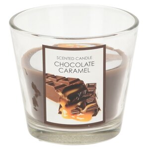 Ароматическая свеча Chocolate Caramel 8 см, в стеклянном стакане (Koopman, Нидерланды). Артикул: 420900180-6
