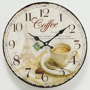 Настенные часы Coffee Time - Париж 34 см (Boltze, Германия). Артикул: 4258800-1