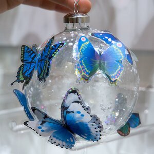 Наклейки Зимние Бабочки объемные, 7 шт, сине-голубой (ShiShi, Эстония ). Артикул: ID40754