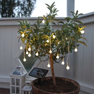 Садовая гирлянда на солнечной батарее Solar Light Bulbs 4.75 м, 20 теплых белых LED ламп, прозрачный ПВХ, IP44 (Star Trading, Швеция). Артикул: 477-58