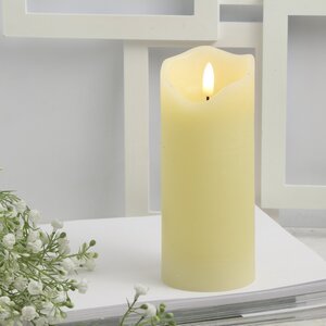 Светодиодная свеча с имитацией пламени Стелла 17 см кремовая восковая на батарейках Kaemingk фото 1