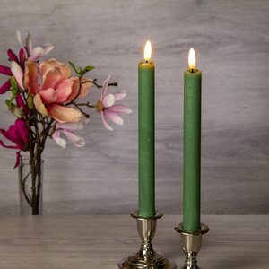 Столовая светодиодная свеча с имитацией пламени Стелла 24 см 2 шт эвкалиптовая, батарейка (Kaemingk, Нидерланды). Артикул: ID57334