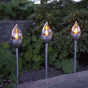 Садовые солнечные светильники Solar Olympus 40*6 см серебряные, 3 шт, IP44 (Star Trading, Швеция). Артикул: 481-54