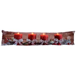 Декоративная подушка с подсветкой Праздничные Свечи 83 см на батарейках, 4 теплые белые LED лампы (Kaemingk, Нидерланды). Артикул: ID48431