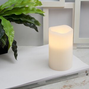 Светильник свеча восковая 12*7.5 см белая на батарейках, таймер (Kaemingk, Нидерланды). Артикул: ID41715